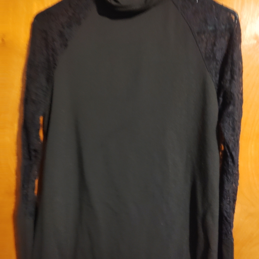 MISSLOOK Black Lace Sleeve Top